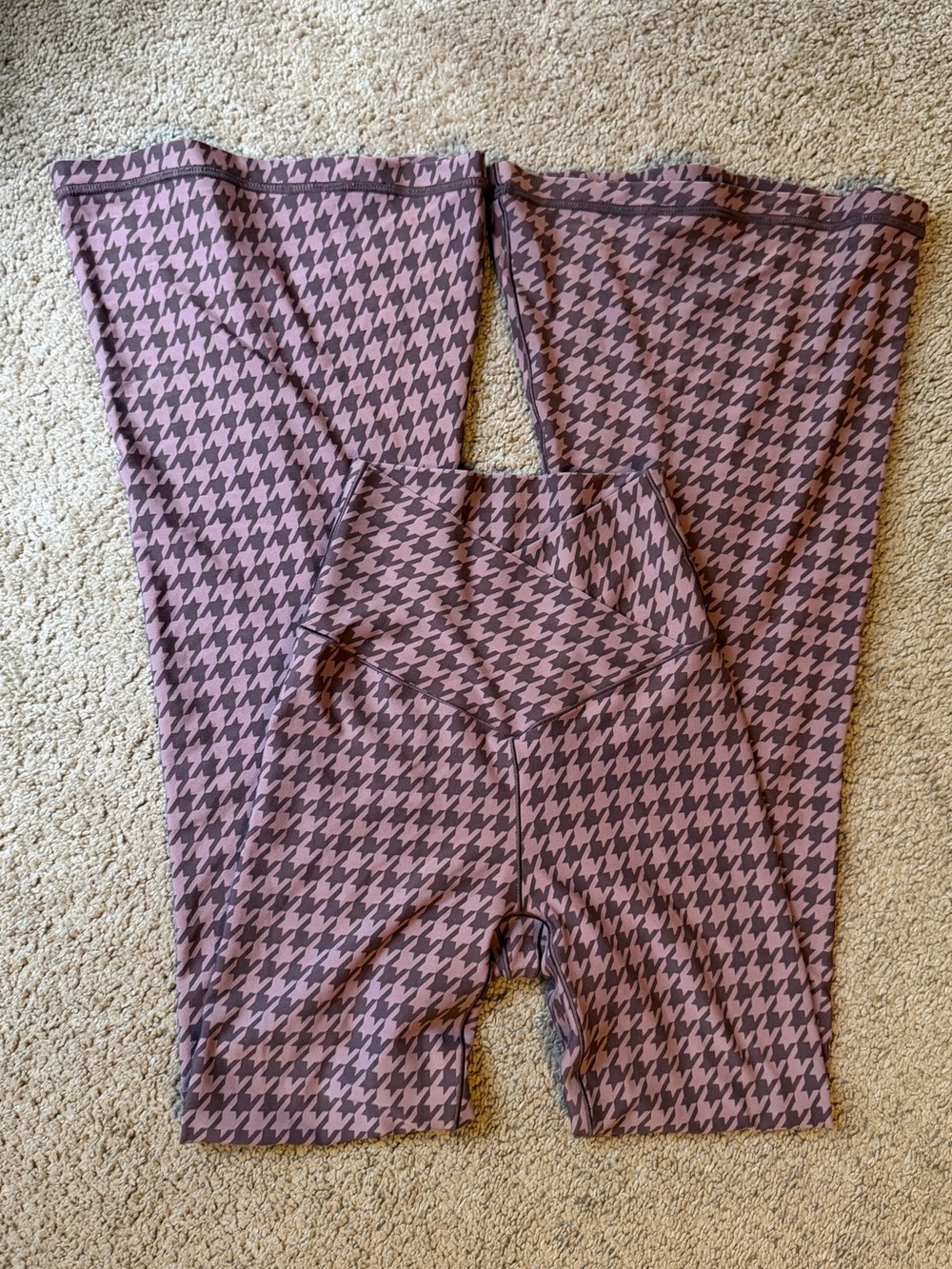 OFFLINE by Aerie Mauve Houndstooth High-Rise Leggings
